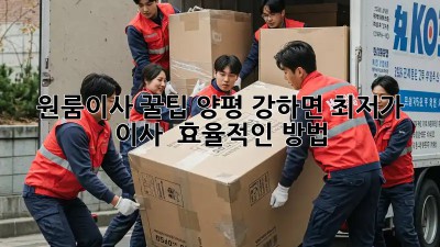 원룸이사 꿀팁! 양평 강하면 최저가 이사 & 효율적인 방법 💯